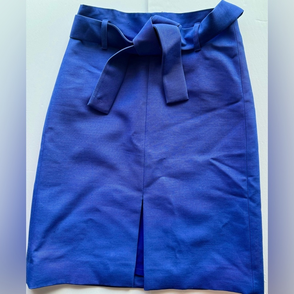 J.Crew Collection Belted Blue Skirt Sz 4